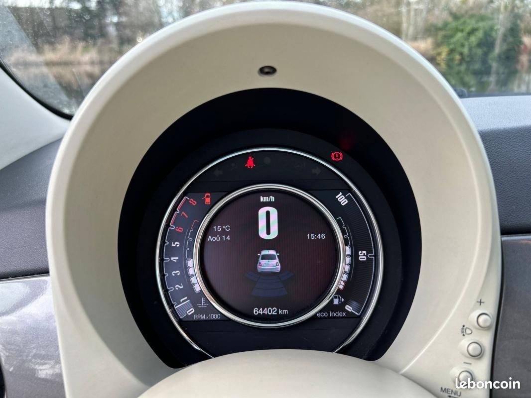 Fiat 500 MY17 1.2 – 69 ch Lounge – Toit panoramique