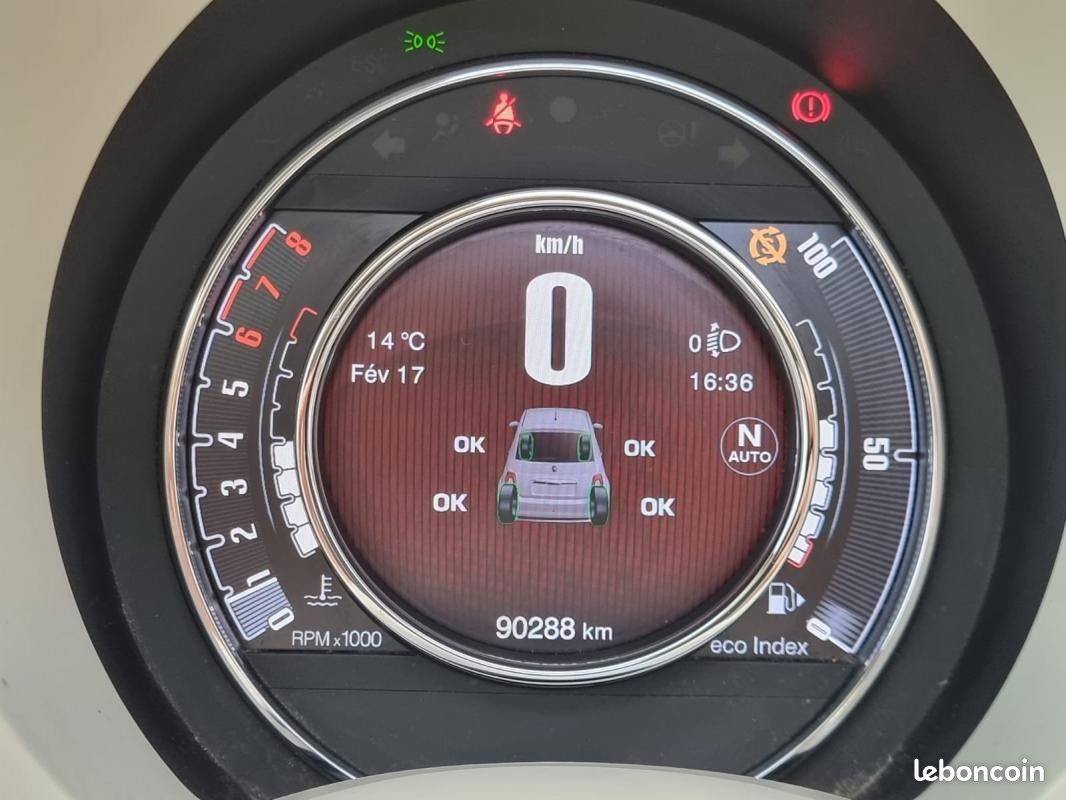 Fiat 500 SERIE 6 0.9 85 ch SS Dualogic S – Toit ouvrant CUIR